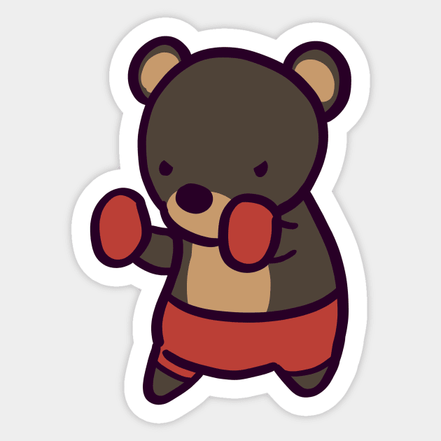 Boxing Bear Sticker by ThumboArtBumbo